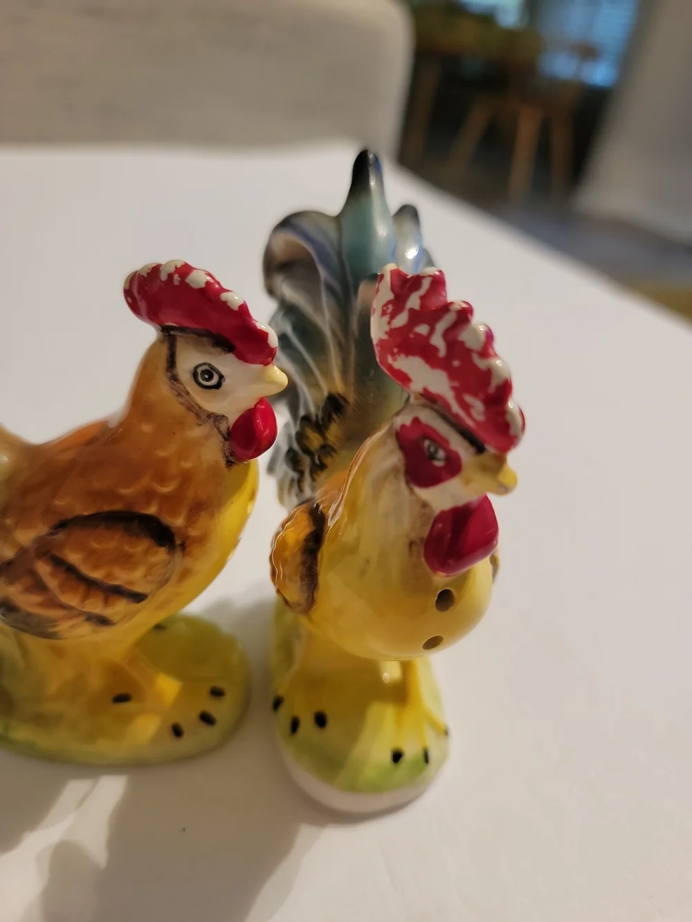 Vintage Set of Rooster and Hen Chicken Salt and Pepper Shakers Made In Japan